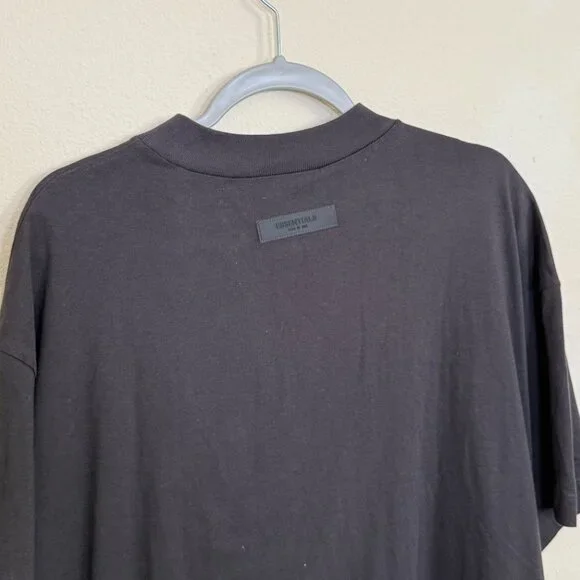 Essentials Fear of God FOG Shirt Dress With Pockets Black Mock Neck Midi Length - Picture 5 of 6